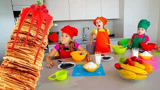 Five Kids Let's Make Yummy Pancakes | Snack Song + more Children's Songs and Videos