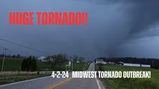 Close-Range Intercept - LARGE and LOUD Tornado - Ohio Valley Outbreak [4K]