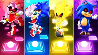 Amy Exe vs Amy Sonic Exe vs Super Sonic Exe vs Baby Sonic Exe || Tiles Hop EDM Rush