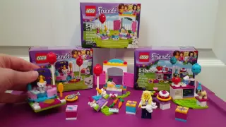 Lego Friends Sets 41112 Party Cakes, 41113 Party Gift Shop  & 41114 Party Styling Review!