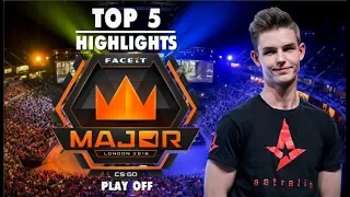 ТОП 5 МОМЕНТОВ С FACEIT Major: London 2018 / PLAY OFF