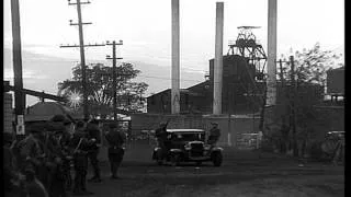 Aftermaths of firing at a coal mine in Taylorville, Illinois during the mine war. HD Stock Footage