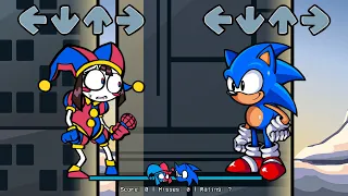 FNF NEW Amazing Digital Circus Episode 2 VS SONIC Characters Sings Ejected | Digital Circus