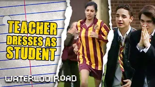 Jasmine Dresses as a Student for Girl's Football Match | Waterloo Road