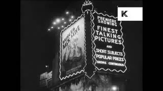 1930s New York Neons, Cinema, Nightlife, HD from 35mm