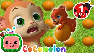 Raining GIANT Fruit! 🍊 CoComelon JJ's Animal Time Nursery Rhymes and Kids Songs | After School Club