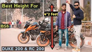 Minimum Height Required For KTM DUKE 200 Bs6 & RC 200 Bs6 | Cheak Your Position Seat Height Adjust