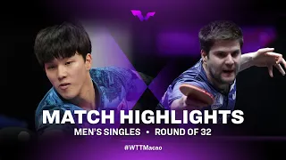 Highlights | An Jaehyun vs Dimitrij Ovtcharov | MS R32 | WTT Champions Macao 2022