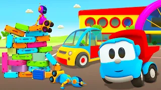 Funny cartoons full episodes & Leo the truck cartoon for kids - Street vehicles & Cars and trucks