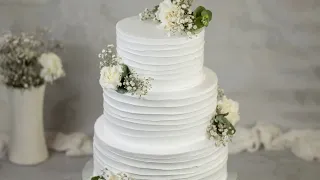 How to make a 3 tiered WHIPPED CREAM Wedding cake