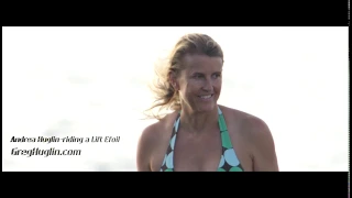 Andrea Huglin Efoiling with Lift hydrofoil surfboard