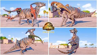 Dominion Parasaurolophus VS All Pack Hunting Dinosaurs Fight Animations 🦖 Jurassic World Evolution 2