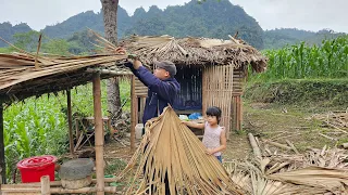 The poor girl was helped by Mr. Thanh to pull the water source and build a roof to cover the tank