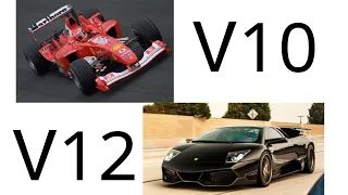 Ferrari V10 F1 vs Lamborghini Murcielago Sound!