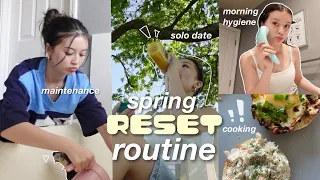 SPRING RESET ROUTINE 🌷 || self care, getting productive, cooking, and more