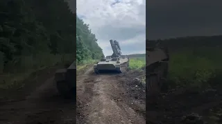 Ukrainian Strela-10 launches missile at a Russian drone