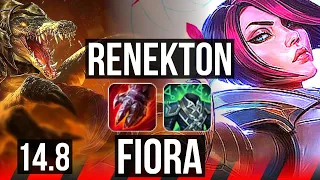 RENEKTON vs FIORA (TOP) | 8/1/12, Legendary, Rank 12 Renekton | KR Challenger | 14.8