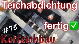 Teichbau Koiteichbau Teil 75 Teichabdichtung mit flüssiger Teichfolie ist fertig ✅