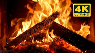CHEMINEE 4K 🔥 Ambiance Feu Cosy (12 HEURES). Vidéo de cheminée avec bûches et sons de feu
