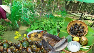 Living in countryside - Cooking village style Healthy soup Snail and fish Recipe - life in province