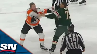 Bedlam Erupts Between Flyers And Wild With Three Fights In 15 Seconds