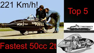 Top 5 fastest 50cc 2t ever, all the speed records