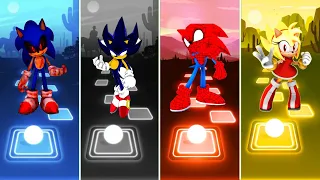 Sonic exe 🆚 Dark Sonic 🆚 Spider Man Sonic 🆚 Super Amy Rose | Sonic EDM Rush Tiles Hop