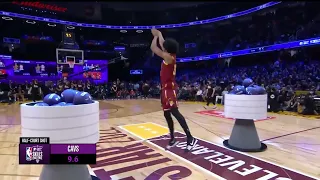 Evan Mobley DRILLS Half Court Shot to Win Skills Challenge