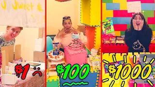 $1 VS $1000 CANDY STORE! Who can make the best candy store