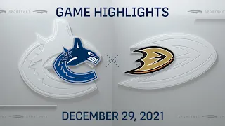 NHL Highlights | Canucks vs. Ducks - Dec 29, 2021