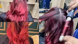 Deep Red Balayage by AISHA BUTT