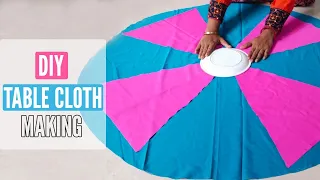 DIY Table Cloth Making at Home | How to Sew Round Tablecloth Sewing Tutorial