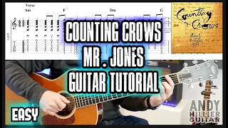 How to play Counting Crows Mr. Jones Guitar Tutorial (EASY)