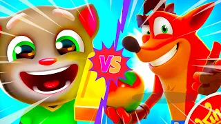 Talking Tom Gold Run vs Crash On The Run! | Talking Tom & Friends