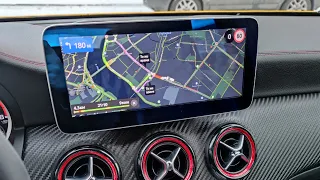Увеличенный дисплей с андроидом на борту для Mercedes A45 AMG 2014 в кузове W176