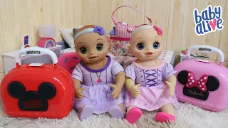 BABY ALIVE GÊMEAS NINA E HANNA ARRUMANDO AS MALAS PRA CASA DA VOVÓ