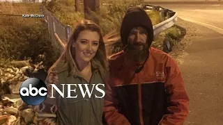 Young woman repays homeless veteran who used last $20 to buy her gas