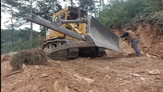 CAT D7 DOZER-BIÇAK YÖNÜ DEĞİŞTİRME-blade direction change-orman yolu yapımı-forest road construction