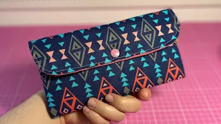 Como fazer carteira de tecido com divisórias - aula de costura criativa