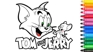 Tom and Jerry .How to draw Tom and Jerry . Coloring for kids .Том и Джерри раскраски для детей .