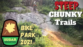 Sugar Mountain Bike Park 2021 - Overcoming FEAR! - Green, Blue, and Black Downhill Trails