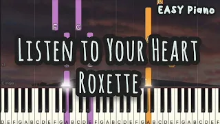 Roxette - Listen To Your Heart (Easy Piano, Piano Tutorial) Sheet