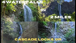 Hiking to see 4 WATERFALLS | Cascade Locks, OR