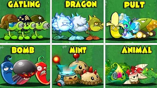 PEA x DRAGON x BOMB x POTATO x ANIMAL x PULT - Who Will WIn? - PvZ 2 Team Plants  Battlez