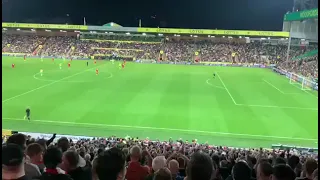 liverpool fans singing luis Suarez song at norwich in EFL cup