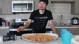 Matt Stonie! Most Korean Fire Noodles Ever Eaten (x15 Packs) _ 불닭 볶음면 도전