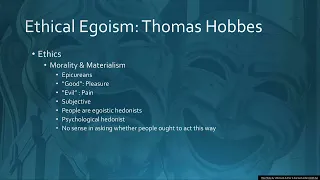 Hobbes Ethical Egoism Part 1 SP 2023