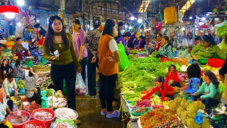 Cambodian Food Market, Massive Supplies of Vegetables, Fish, Meat, Fruit & More Food Rural TV