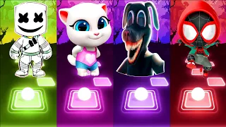 Marshmello vs Talking Angela vs Cartoon Dog vs Spider Man - Tiles Hop