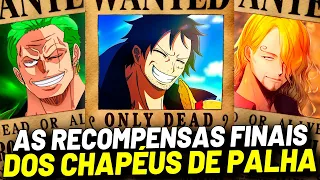 AS INACREDITÁVEIS RECOMPENSAS FINAIS DOS CHAPÉUS DE PALHA - A TRIPULAÇÃO DE 20 BILHÕES EM ONE PIECE!